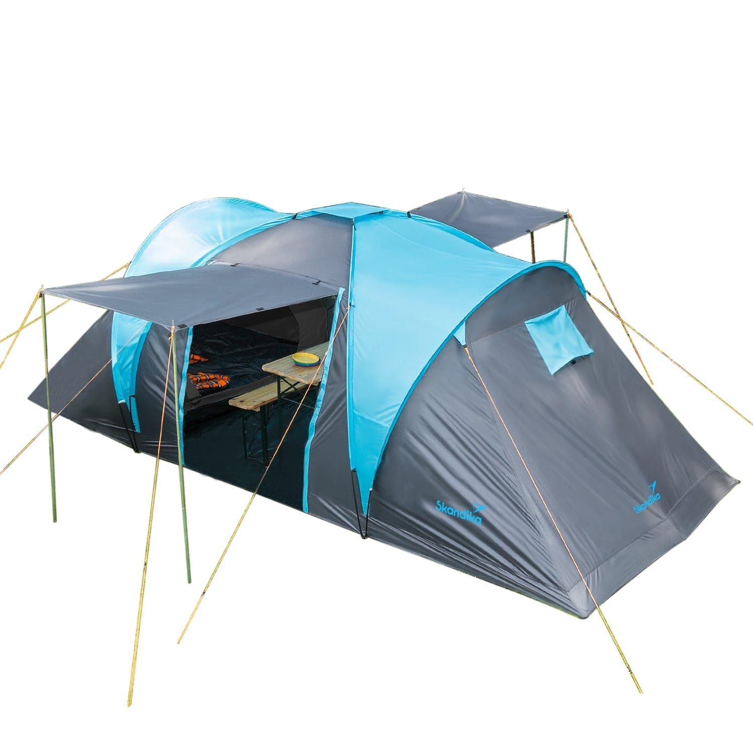 Skandika Kuppelzelt Hammerfest 4, Campingzelt, Familienzelt, 2 m Stehhöhe, Personen: 4, Loser Zeltboden, 2 Schlafkabinen, wasserdicht, 3000mm Wassersäule, Igluzelt